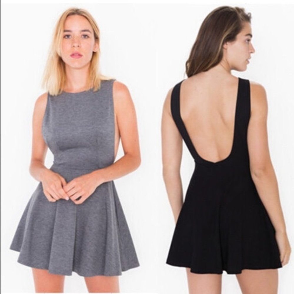 XS Black American Apparel Backless Mini Dress